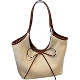 SweatyRocks Women's Bow Tote Bag Top Handle Large Capacity Shopping Shoulder Handbags