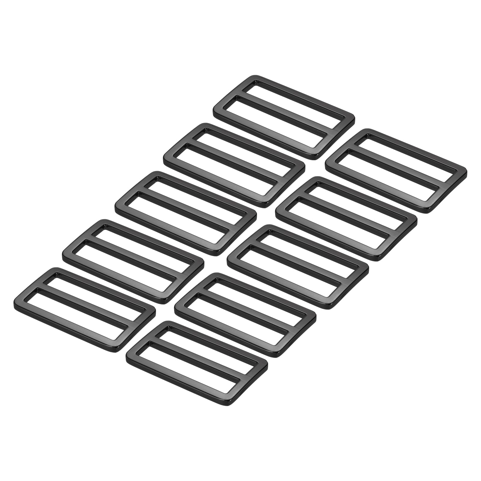 PATIKIL 1 Inch Tri-Glide Slide Buttons, 10 Pack Adjustable Buckle Webbing Strap Fastener for Backpack Bag Belt, Black