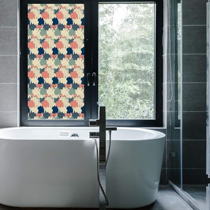 Stained Glass Window Film,Home Decor,for Bathroom Shower Door Heat