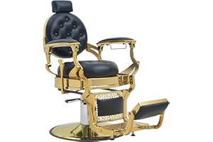 HNKASTELA Vintage Barber Chair for Barbershop, Heavy Duty Hair Salon Chair with Headrest, Reclining Barber Chair for Hair Stylist, Beauty Tattoo Massage Salon and Spa Equipment