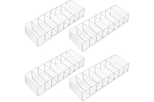 Foraineam 4 Pack Acrylic Compact Organizer Cosmetics Beauty Care Powder Holder Blushes Highlighters Eyeshadow Makeup Organize