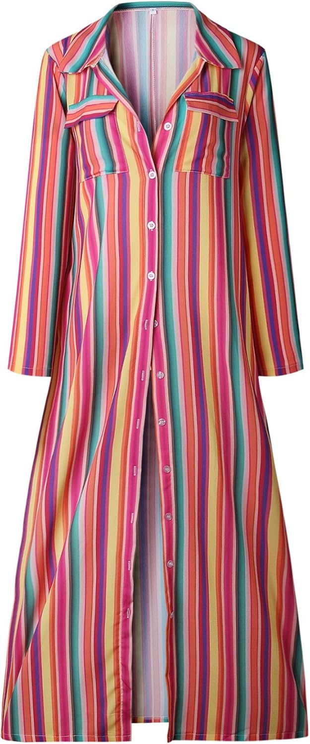 long sleeve multicolor dress