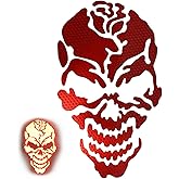 customTAYLOR33 High Intensity Reflective Skull Rose Decal (Premium Quality) / Multiple Colors/Vehicle & Helmet Compatible/Nighttime Visibility (Red, 4 inch X 2.5 inch)