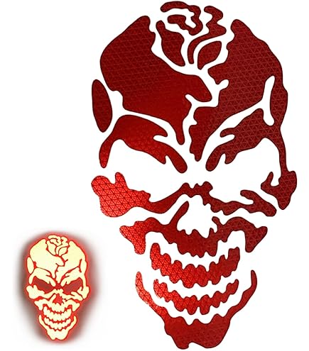 Skull Reflective Decal For Your Bike, Motorcycle, And Helmet #526R - Foto 4