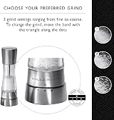 Cole & Mason Derwent Salt & Pepper Mills Gift Set Stainless Steel Acrylic 190 mm view 5