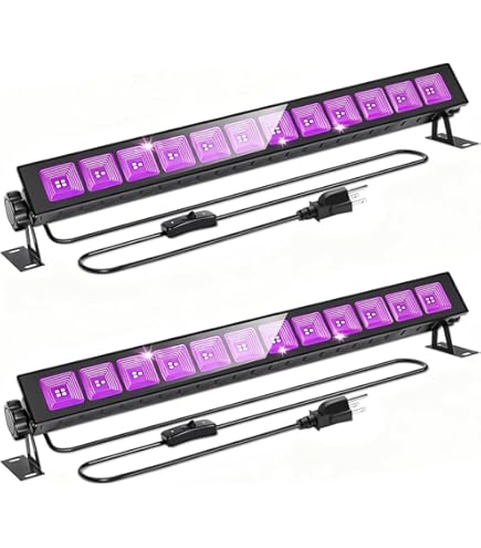 GKT 4 stuks 100 W LED Black light,Ultraviolet Blacklight, IP66 Waterdicht, Zwart UV-licht, Met Stekker, Voor Halloween, Kerstmis, Bodypainting,Fluorescerende Borden, Feestjes met Blacklight