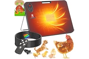 LQTTEK Chicken Coop Heater for Winter,Radiant Heat Panel with Overheating Protection,200W Chicken Heater with Remote Control Timing Function & Adjustable Temp,Large Heat Warmer for Chicken Kitten Puppy Pets