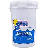 In The Swim 3 Inch Stabilized Chlorine Tablets for Sanitizing Swimming Pools - Individually Wrapped, Slow Dissolving - 90% Available Chlorine - Tri-Chlor - 50 Pounds