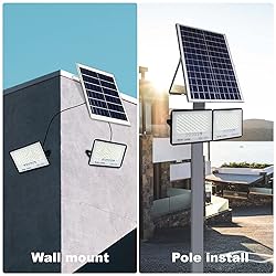 2 Pack 100W LED Solar Flood Lights Outdoor with