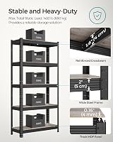 SONGMICS Set of 2 Shelving Units 30 x 75 x 150 cm Greige Black GLR030B12 view 3