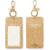 Kate Spade New York Id Badge Clip Key Chain, Silicone Keychain Accessory, Gold Glitter