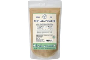 Pure Indian Foods Organic Triphala Powder, 8 oz in Resealable Bulk Bag, Non-GMO, Gluten-Free, Non-Irradiated, Dietary Supplement