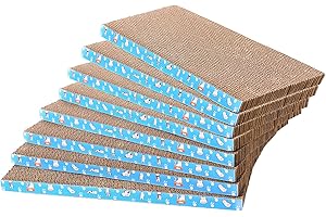 MANKAIDE 8 Packs in 1 Cat Scratch Pad, Cat Scratcher Cardboard,Reversible,Durable Recyclable Cardboard, Premium Scratch, Suitable for Cats to Rest, Grind Claws and Play (0.8" H(8 Packs))