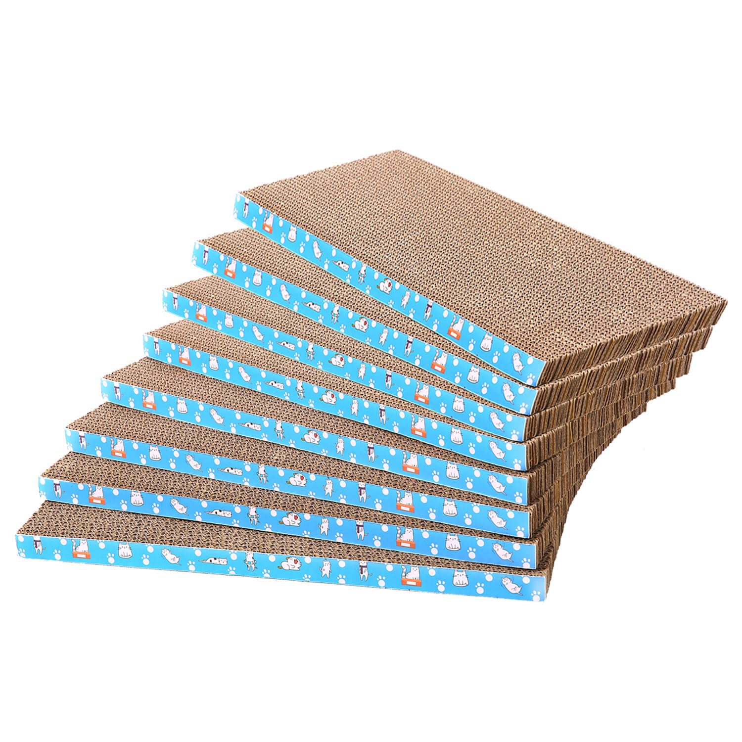 Photo 1 of 8 Packs in 1 Cat Scratch Pad, Cat Scratcher Cardboard,Reversible,Durable Recyclable Cardboard, Premium Scratch, Suitable for Cats to Rest, Grind Claws and Play (0.8" H(8 Packs))