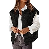 MEROKEETY Women's Sleeveless Sherpa Lined Vest 2026 Oversized Outerwear with Pockets
