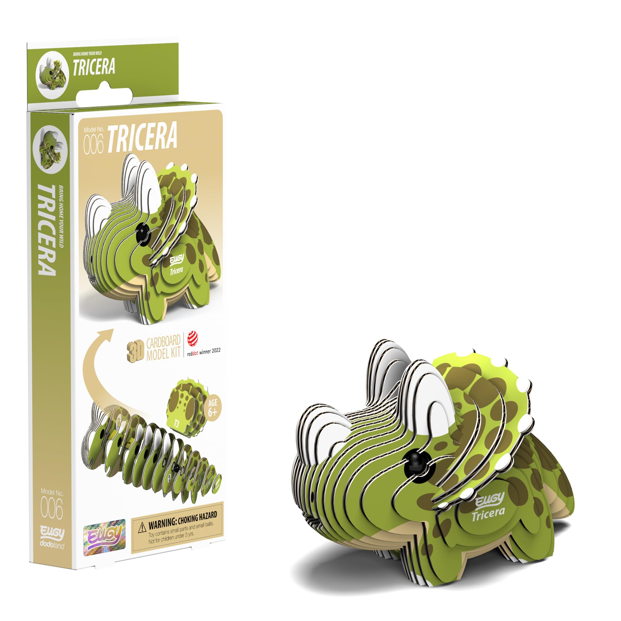 EUGY 3D Tricera Dinosaur Model, Craft Kit — image 1