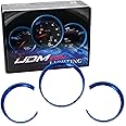 iJDMTOY 3pc Glossy Blue Dashboard Gauge Surrrounding Ring Decoration Trim Kit Compatible with 2014-2022 Porsche Macan