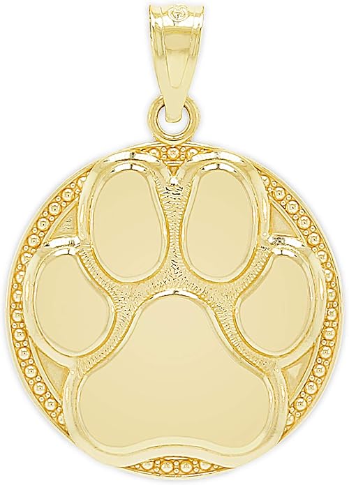 Gold Dog Paw Charm, 14k Solid Gold Amazon.ca Jewelry
