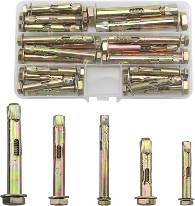 Lemiyoo 24 Assorted M6 M8 M10 Expanding Anchor Rawl Bolts Wall Concrete Brick