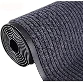 HZUIIUZ 3x10Ft Commercial Indoor Outdoor Rug Grey Brush Step Entrance Floor Mat Commercial Runner Rugs with Rubber Backing for Hallways