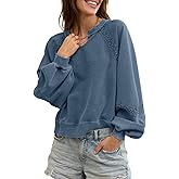 Acelitt Women Casual Long Sleeve Crewneck Sweatshirts Pullover Tops,S-XXL