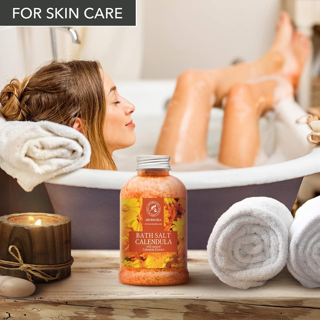 AROMATIKA Calendula Bath Salts with Natural Essential Oil - Image 5