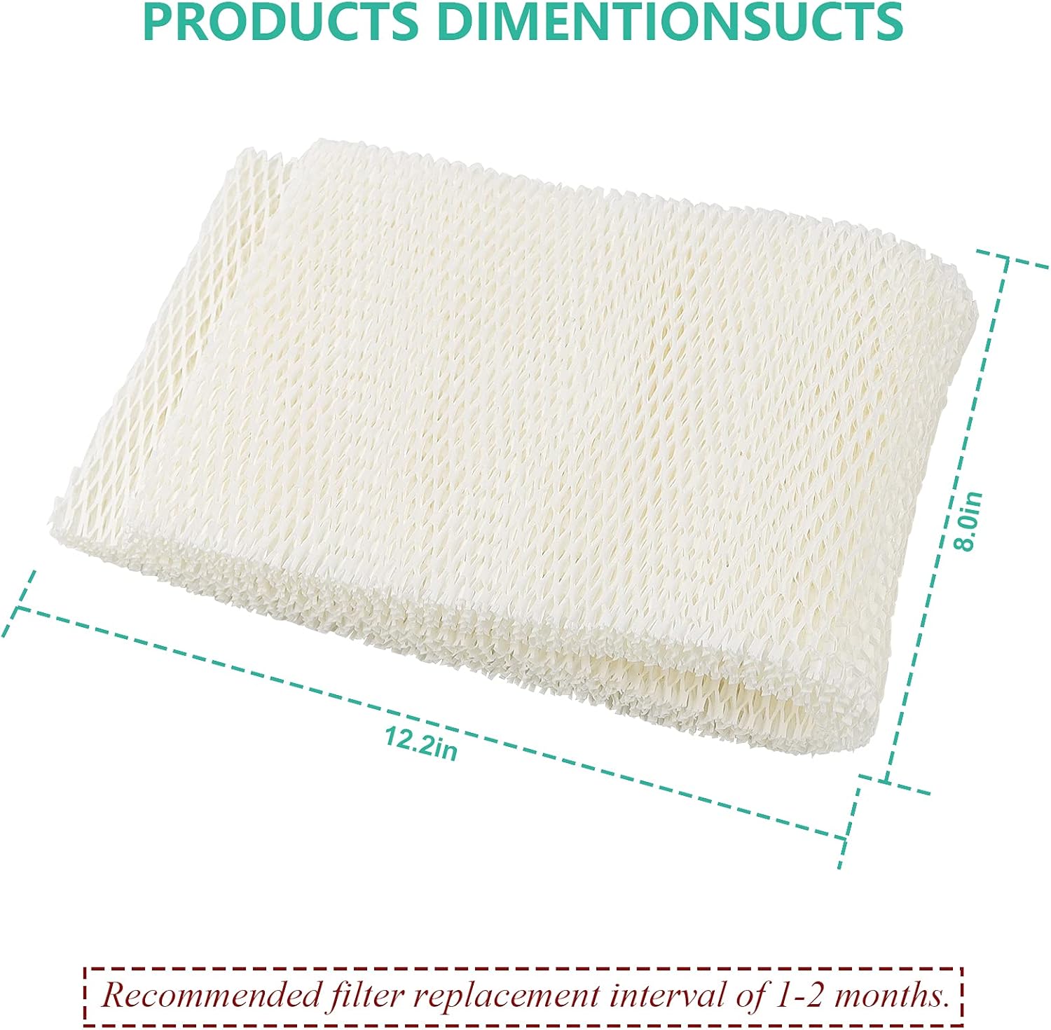 TOMOON MAF2 Wicking Humidifier Filter, Compatible with MA0800 MA0600, MA0601, MA08000, 15408, 154080, 17006, 29706, 29988, 29880C, 758.15408 (2 Pack) -