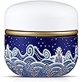 Body Powder Case with Powder Puff Powder Container Tea Canister for Baby and Adult Body Talcum Powder Tea Box (Blue Sea)