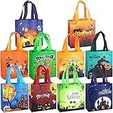 PARSUP 10PCS Halloween Trick or Treat Bags, Non-Woven Large Gift Tote Bags with Handles for Gifts Wrapping, Party Supplies, 7.9 * 7.9 * 3.15inch