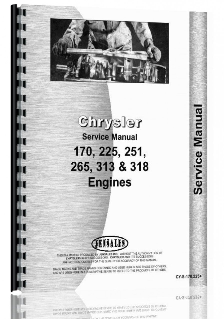 Hesston 6400 Windrower Chrysler Engine Service Manual (SN# 640T-640 and Up)  (640T-640+) Plastic Comb – 1997