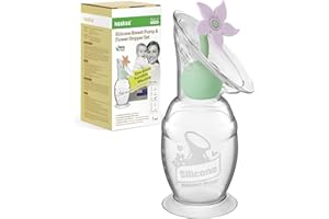 haakaa Manual Breast Pump with Flower Stopper Set, Gen.2 Silicone Hand Pump with Suction Base, BPA Free (5oz/150ml, Lavender)