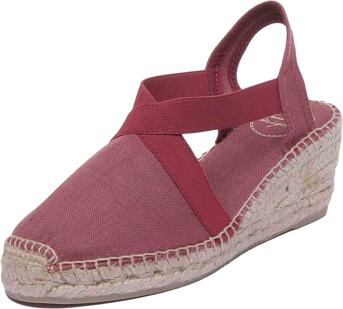 TER Womens Canvas Espardrilles in Burgundy (US