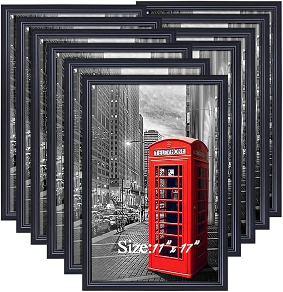 PETAFLOP Poster Frames 11x17 Picture Frame Black, Pack of 10