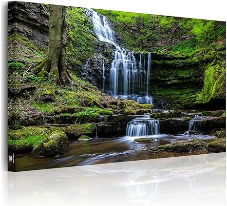 Amazon Co Jp アートパネル 滝 絵画 モダン 壁飾り 壁ポスター 風景名画 アートパネル キャンバス 絵画 玄関 インテリア アートパネル おしゃれ 木枠セット 40 60cm ホーム キッチン