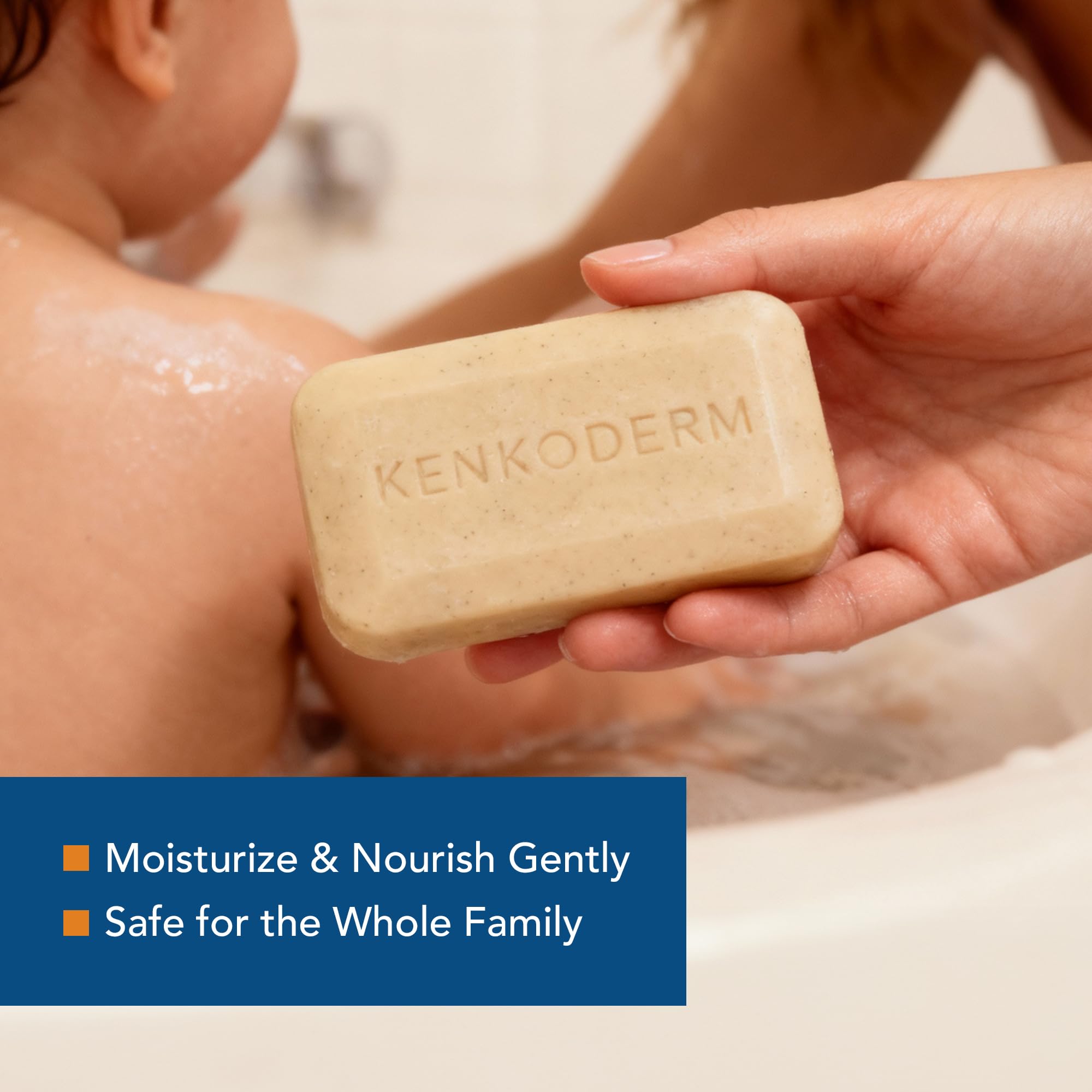 Kenkoderm Psoriasis Dead Sea Mud Soap with Argan Oil & Shea Butter, Natural Exfoliating Body & Face Cleanser for Sensitive Skin, Fragrance & Color-Free, 4.25 Ounce, 1 Bar