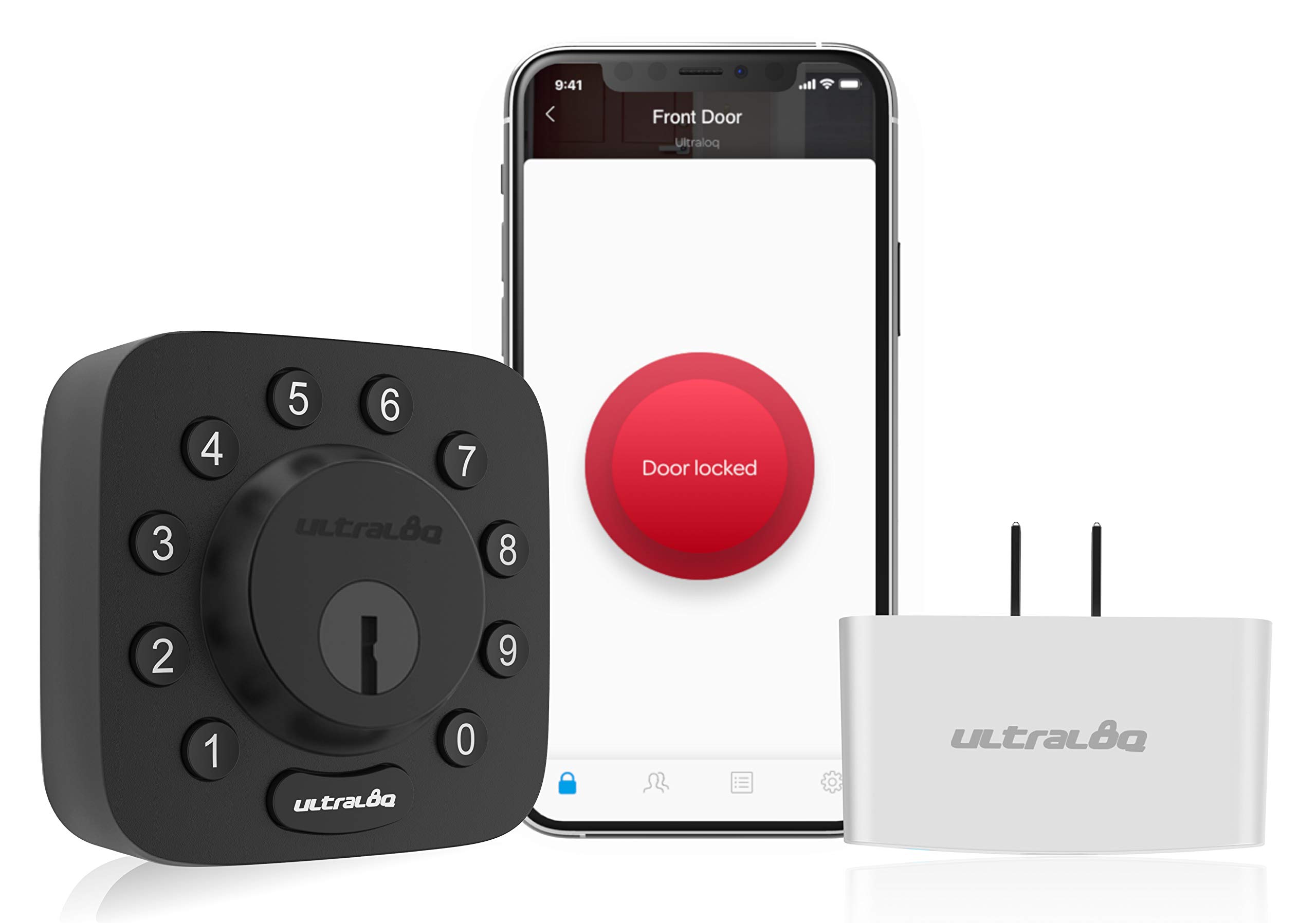 ULTRALOQ Smart Door Lock UBolt (Black) + Bridge WiFi Adaptor, 5in1