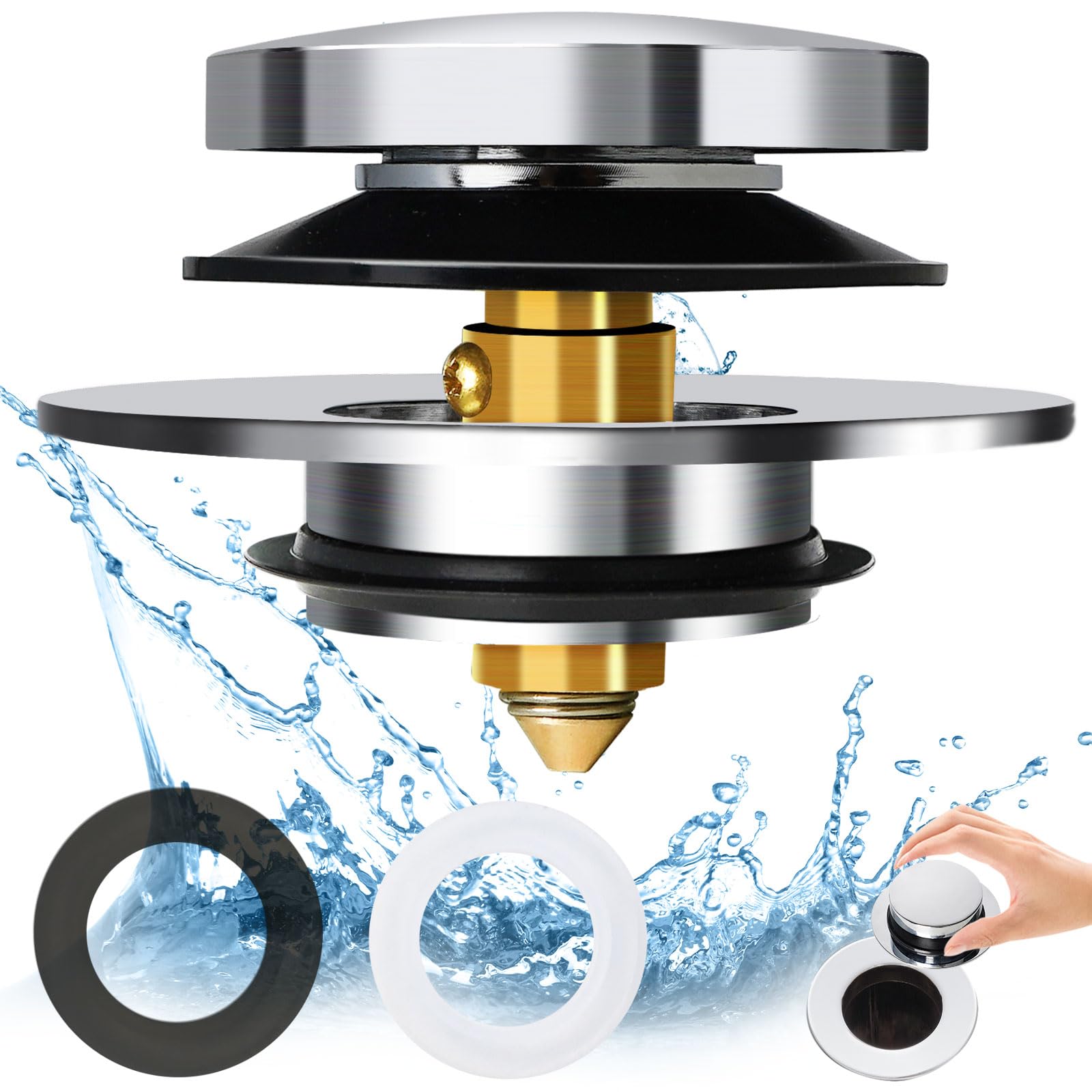 Bathtub Plug Replacement，Drain Stopper for Shower，Pop Up Drain Stopper for Bathroom,36-50mm