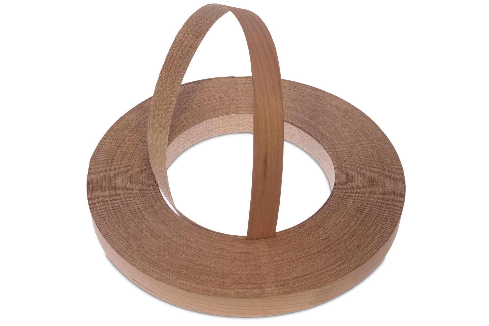 WoodPress® 22mm Real Cherry Wood Pre-Glued Veneer Edging Tape – 50m Trade Roll – Iron-On Wood Application