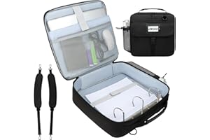 Veirdro 3 Inch D-Ring Zipper Binder Backpack for 700+ Sheets Capacity& 13 Inch Laptop Compartment, Detachable 3-Ring Zip Up Binder Bag with Backpack Straps& Water Bottle Pocket for School (Black)