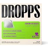 Dropps Odor Eraser Pods (64 Count) - Powered by TriCore Erase | Use With Detergent | Odor Remover | For Sweat, Musty Towels, Mildew, Pet &amp; Body Odors | Clean Laundry Booster | Plastic-Free Packaging