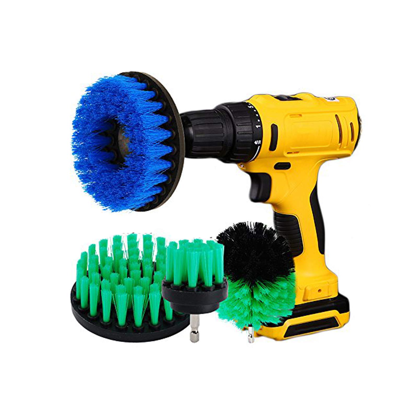 OxoxO 2inch + 3inch + 4inch + 5inch Drill Brush Medium Heavy Duty Scrubbing Cleaning Power Scrubber Cleaning Kit Compatible with Bathroom Tub Shower Tile Grout Tires Boats Kitchen — image 1