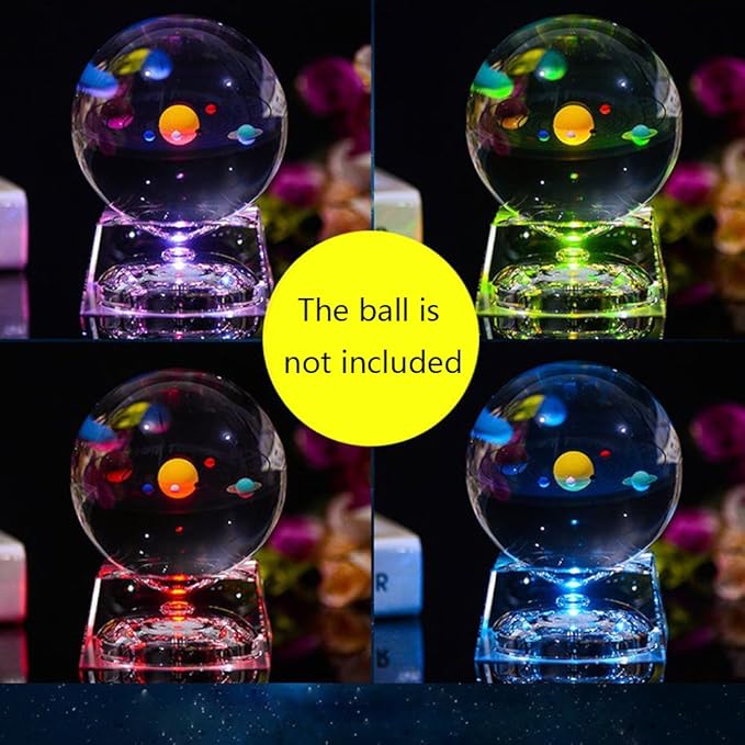 3d Crystal Ball With Solar System Model And Led Lamp Base Clear 80mm 315 Inch Solar System Crystal Ball Best Birthday Gift For Kids Teacher Of
