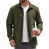 COOFANDY Mens Lightweight Button Down Shirt Jacket Casual Shacket Overshirt