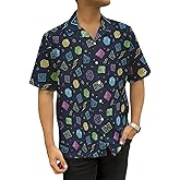 Zynbase Alcohol Hawaiian Shirt for Men, Drinking Button Up Shirt Short Sleeve, Liquor Button Down Shirt