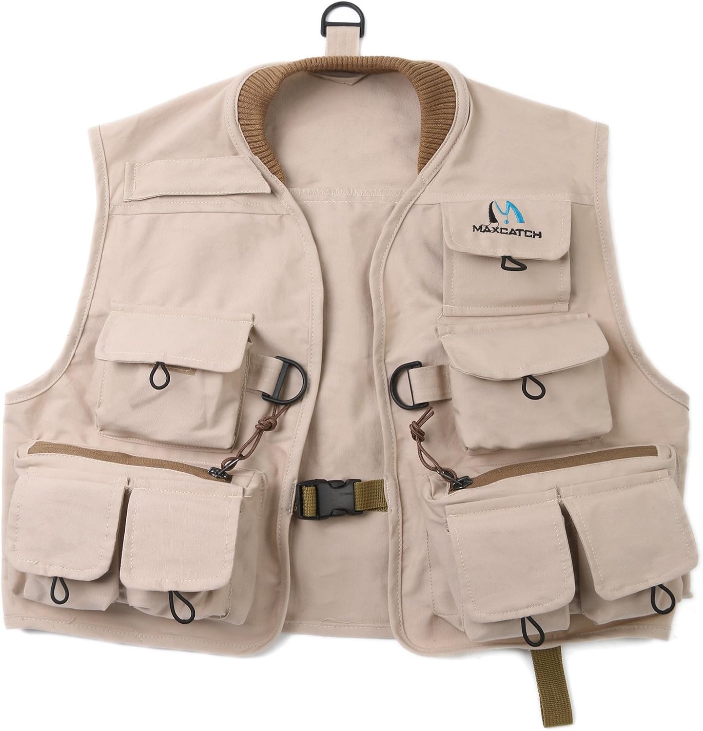 Maxcatch Kids Fly Fishing Vest - 100% Cotton Youth Fishing Pack With Rod Holder
