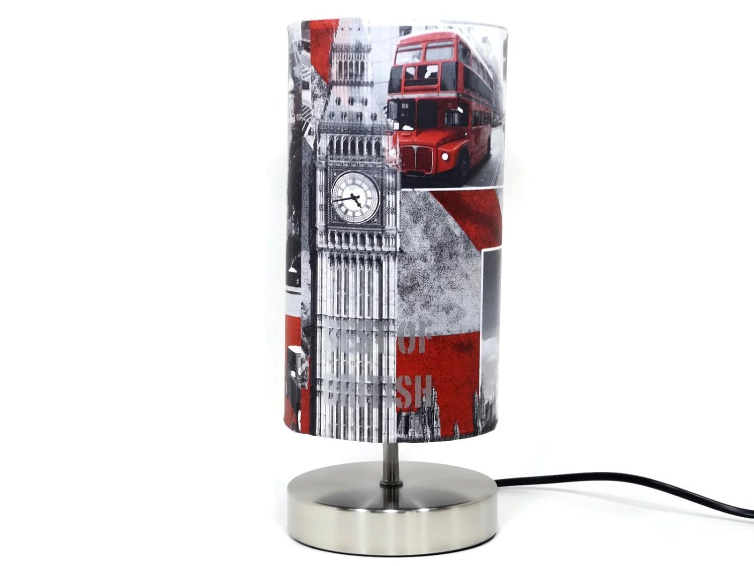 London Lamp Light Lampshade Bedside Table Lamps Desk Night Light Bedroom Accessories Big Ben Taxi Red Bus Underground Gifts