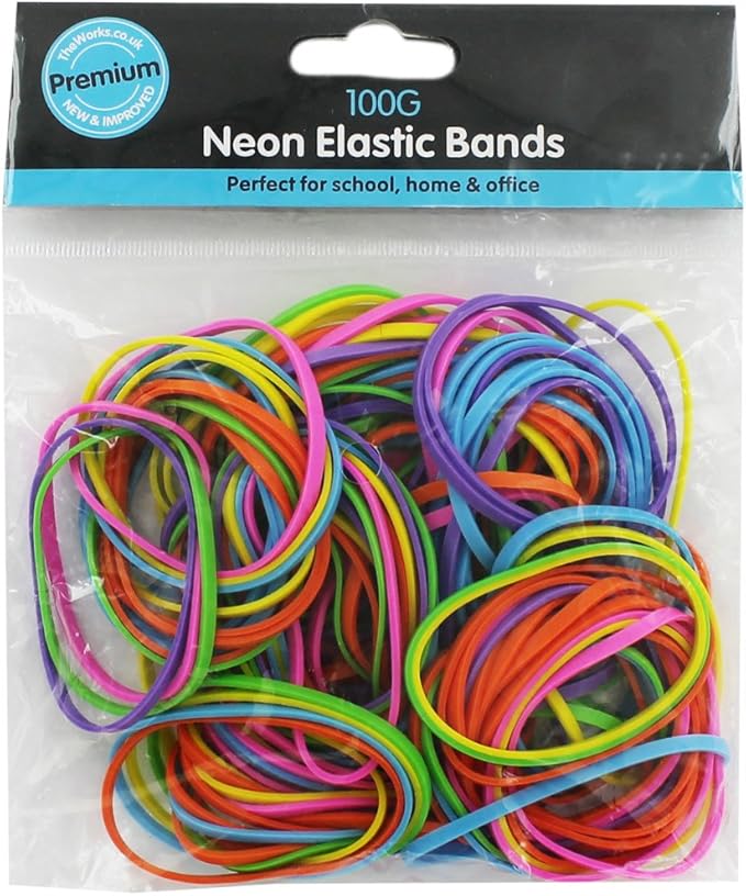 Assorted Neon Elastic Bands Amazon.co.uk Office Products