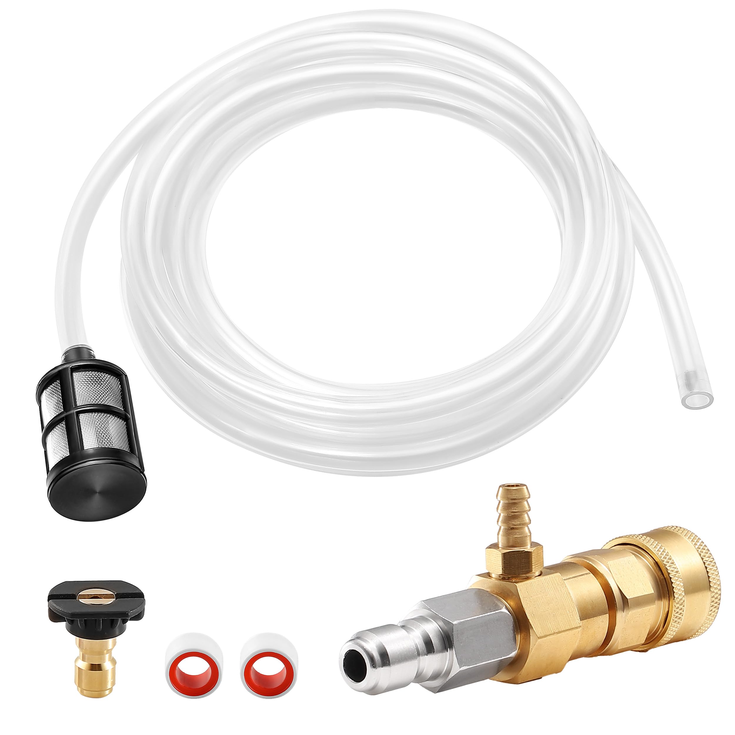 Photo 1 of PWACCS Downstream Injector for Pressure Washer, Power Washer Chemical Injector Kit with 3/8" Quick Connect, Soap Injector with Siphon Hose 3-5 GPM