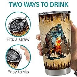SANDJEST Bigfoot Tumbler Cup 20oz Bigfoot Gifts for