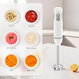 Bonsenkitchen Hand Blender 300W 2-Speed Immersion Stick Blender White view 7